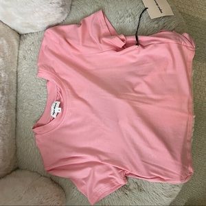 Size small pink super down top